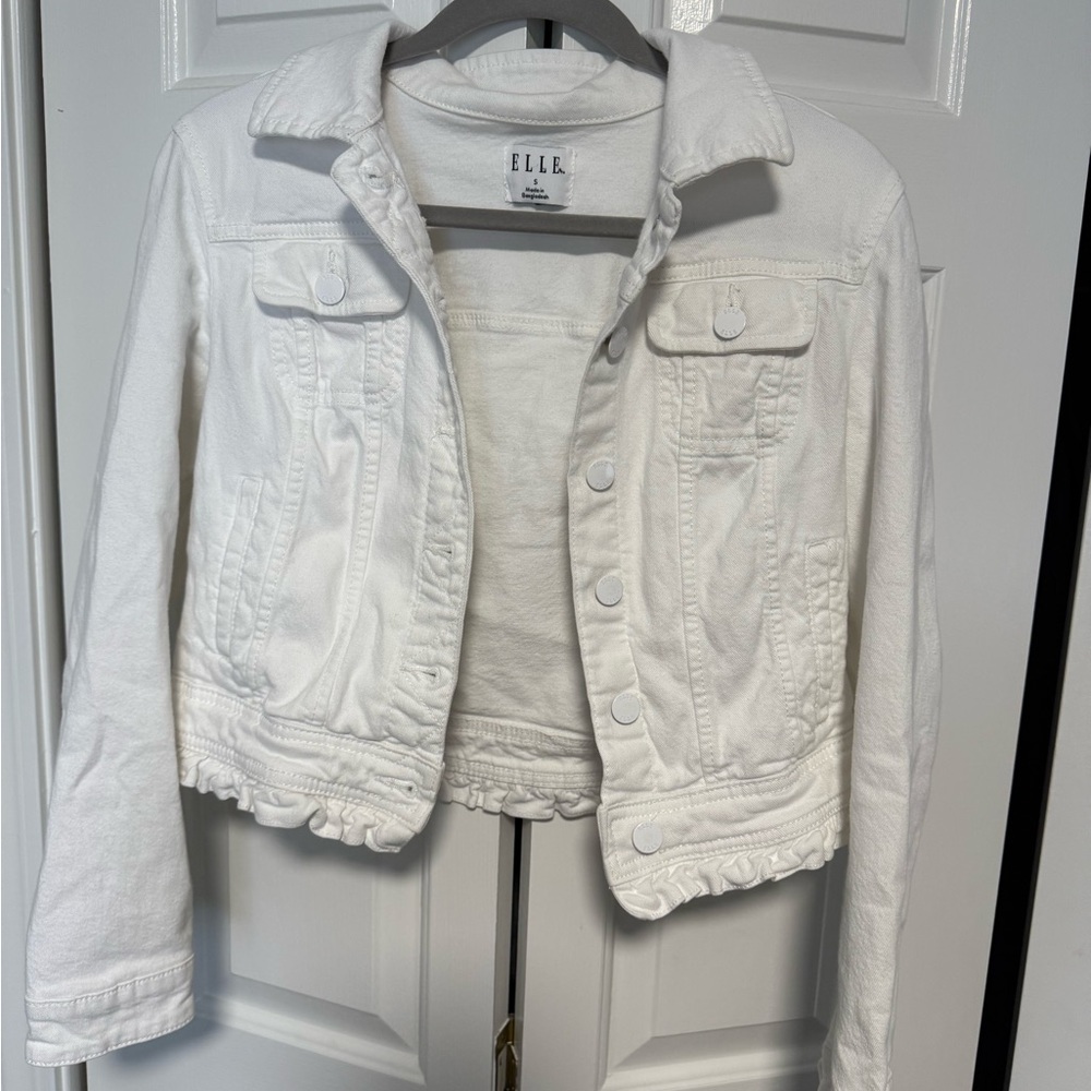 Elle Women's Classic White Jean Jacket